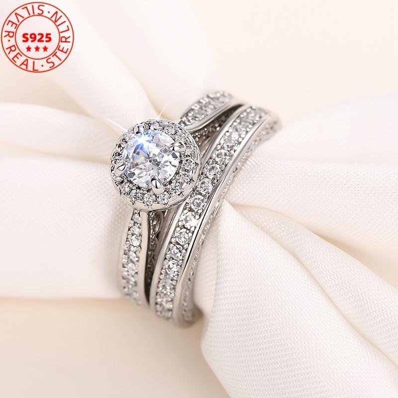 luxury inlay pink synthetic zirconia heart rings elegant bridal romantic wedding rings jewelry for women daily banquet promise rings valentine's day gift