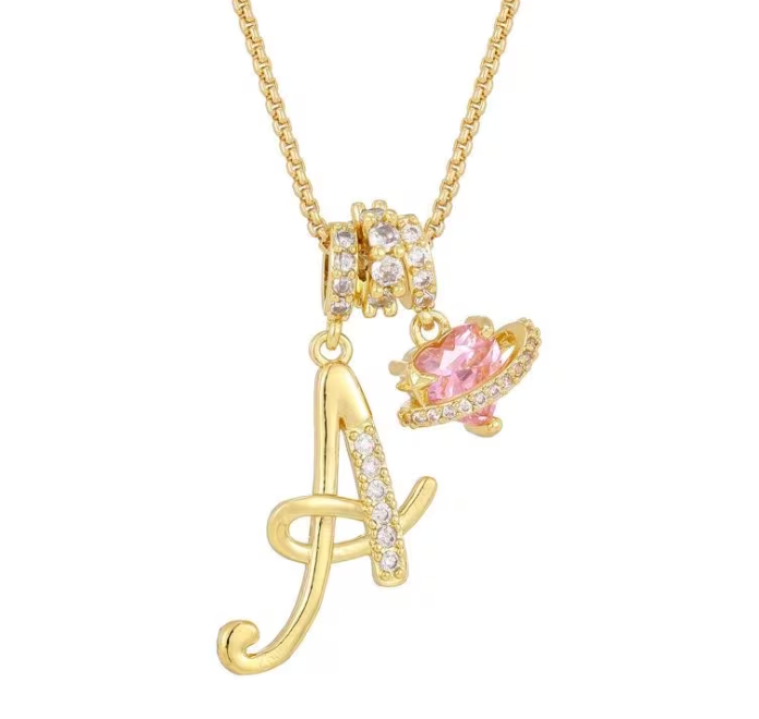 initial letter pendant necklace 3 layer monogram with letter